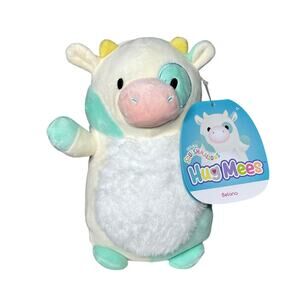 Squishmallows HugMees Belana Cow Furry Belly 10" - NWT - 2021 Easter HM10 #579